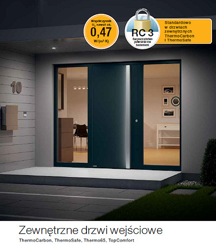 Aluminiowe drzwi zewnętrzne ThermoCarbon i ThermoSafe